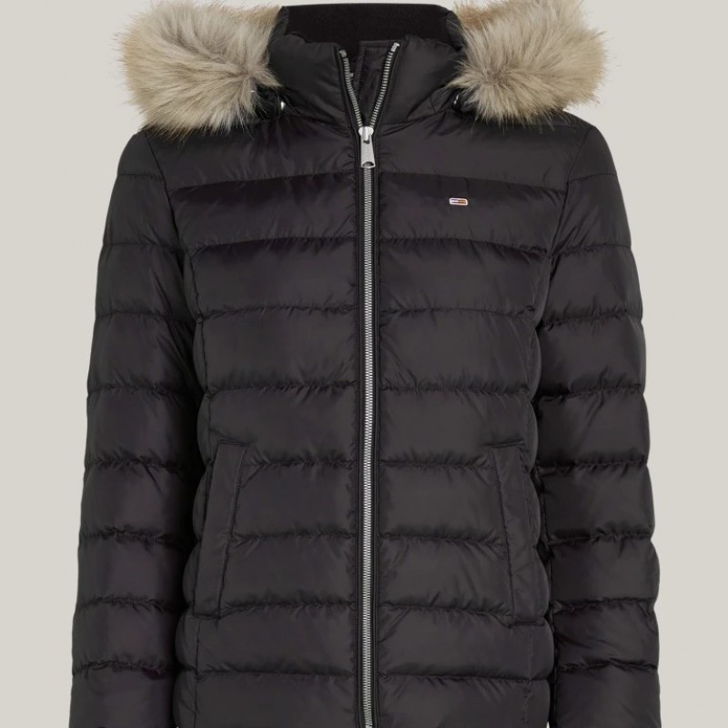 Μπουφάν με Γούνα Στην Κουκούλα Basic hooded down Black Tommy jeans