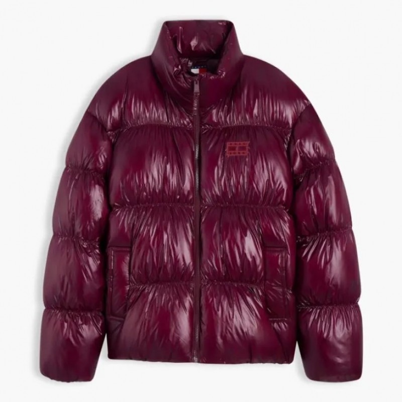 Μπουφάν Shiny Down Ripstop Relaxed Puffer Bordeaux Tommy jeans