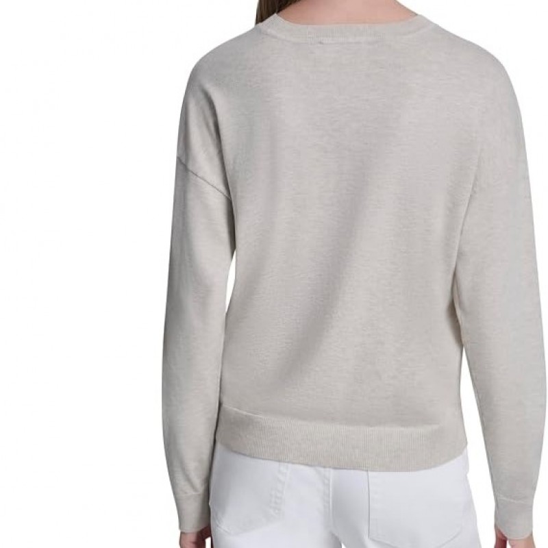 Μπλούζα πλεκτή με Logo Ecru DKNY