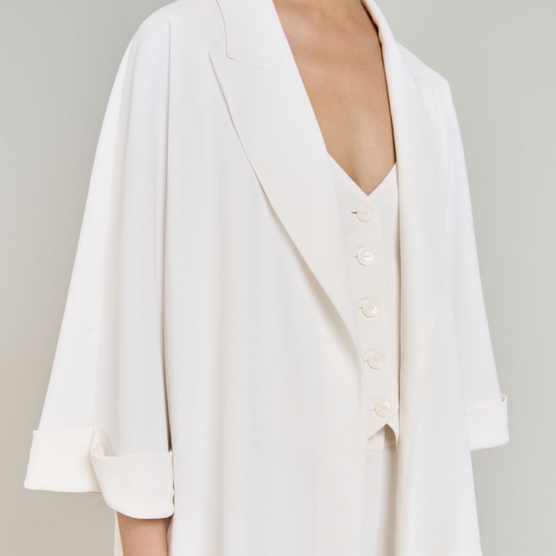 Σακάκι oversized χωρίς κουμπιά White Access