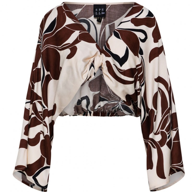 Τόπ εμπριμέ με κόμπο Brown Access