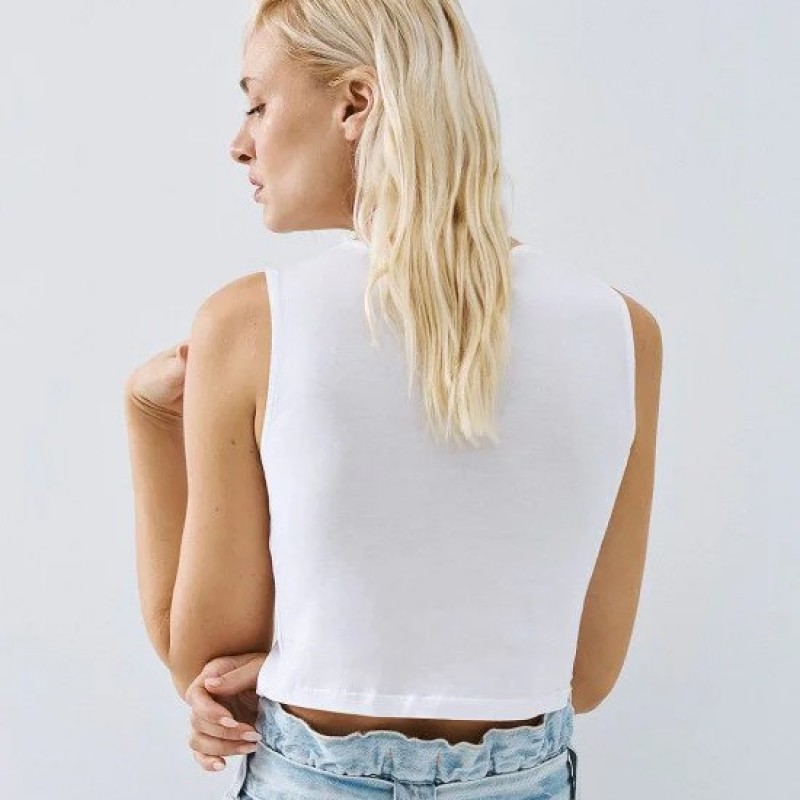Cropped sleeveless top White Access
