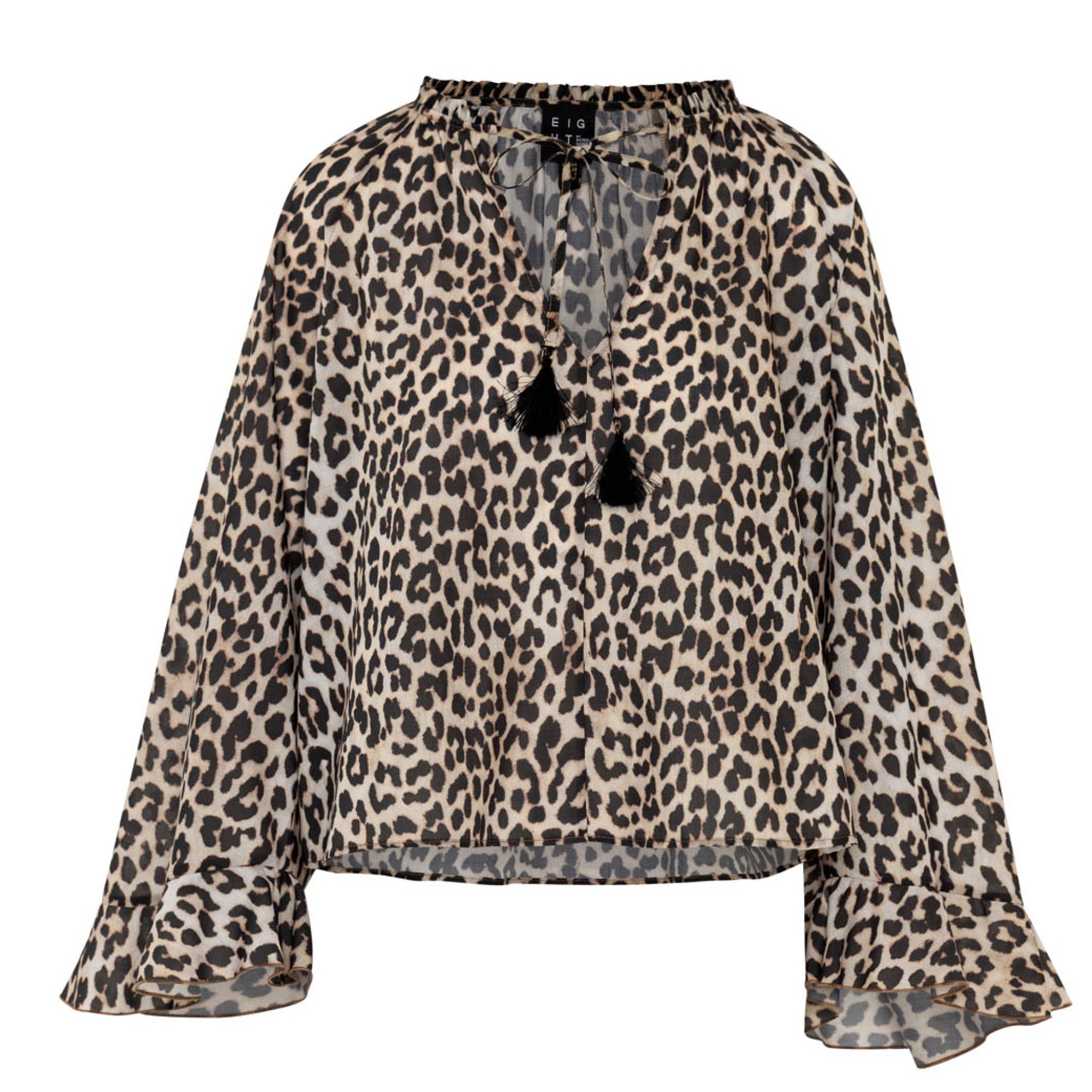 Μπλούζα λεοπάρ με δέσιμο Brown Access