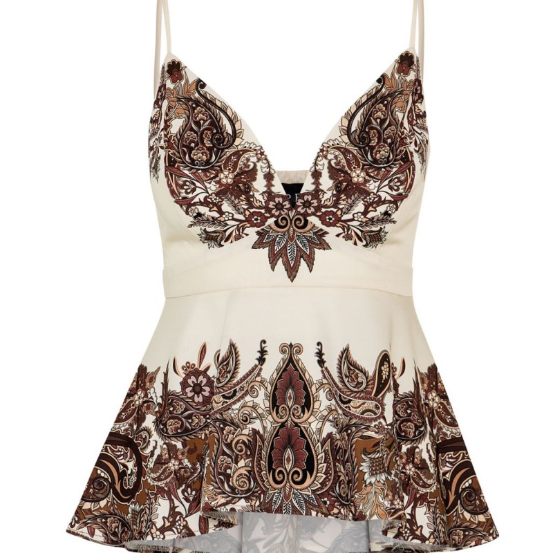 Τόπ αμάνικο εμπριμέ Brown Access