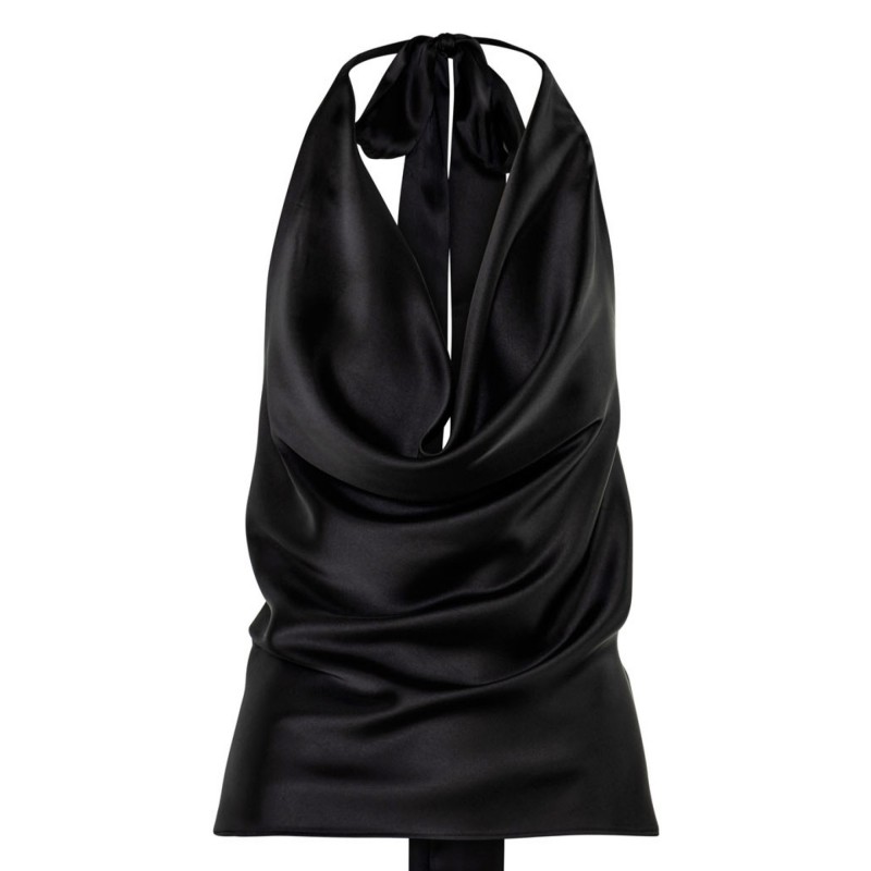 Τόπ σατέν ντραπέ Black Access