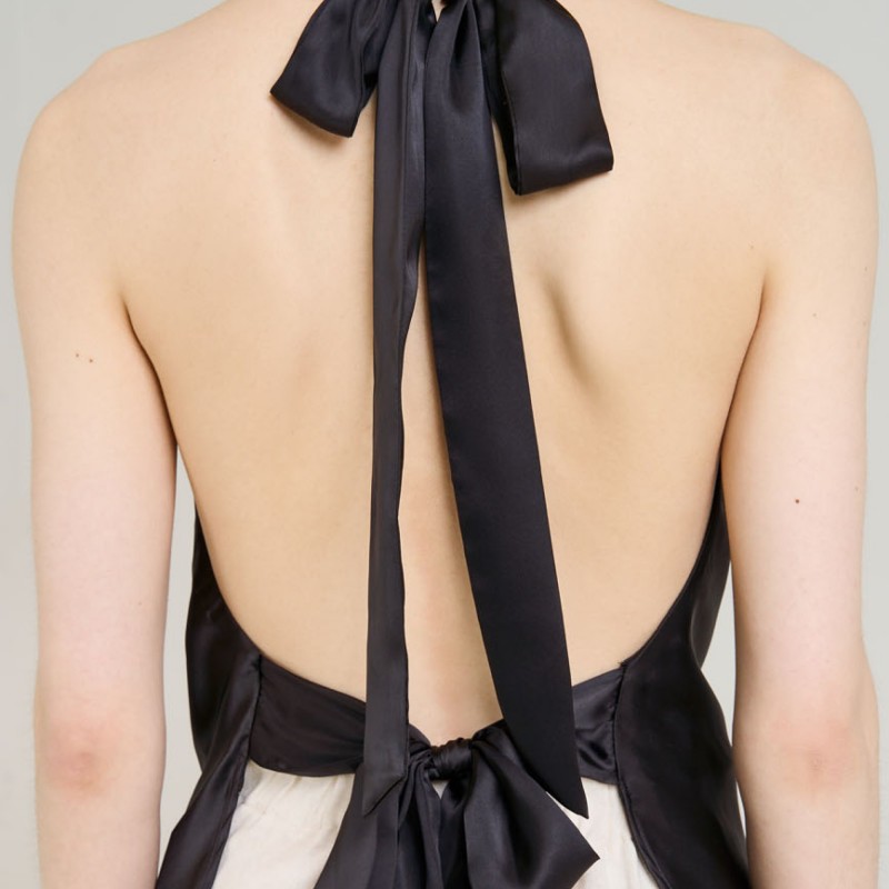 Τόπ σατέν ντραπέ Black Access