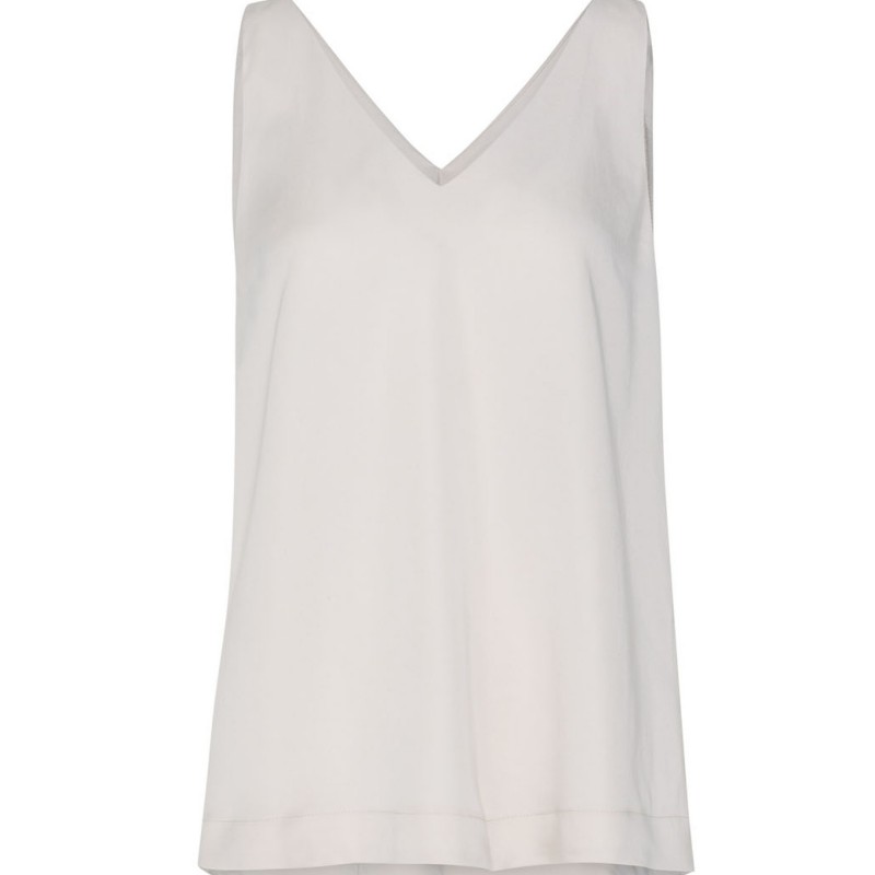 Μπλούζα αμάνικη με V-neck Ecru Access