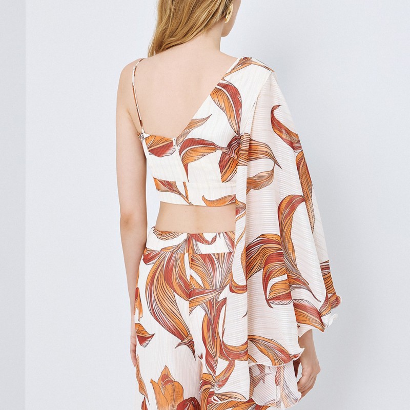 Τόπ εμπριμέ με ένα μανίκι Orange Access