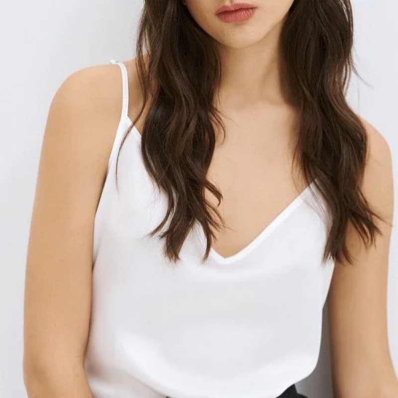 Τόπ με τιράντες σατινέ White Access