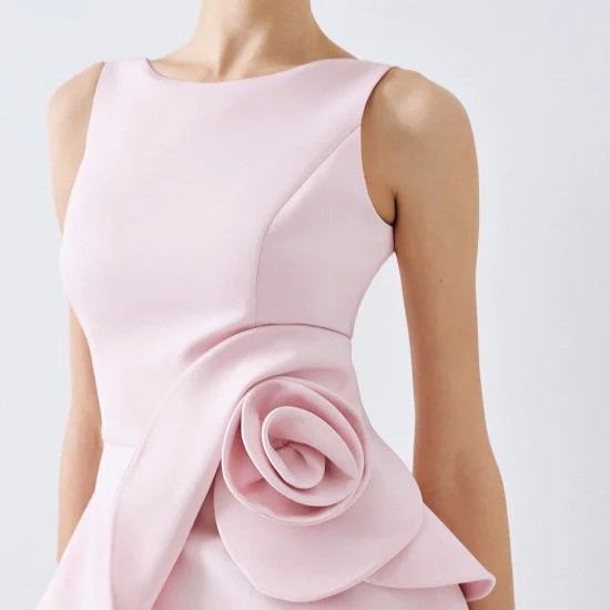 Φόρεμα μίνι με βολάν Pink Access