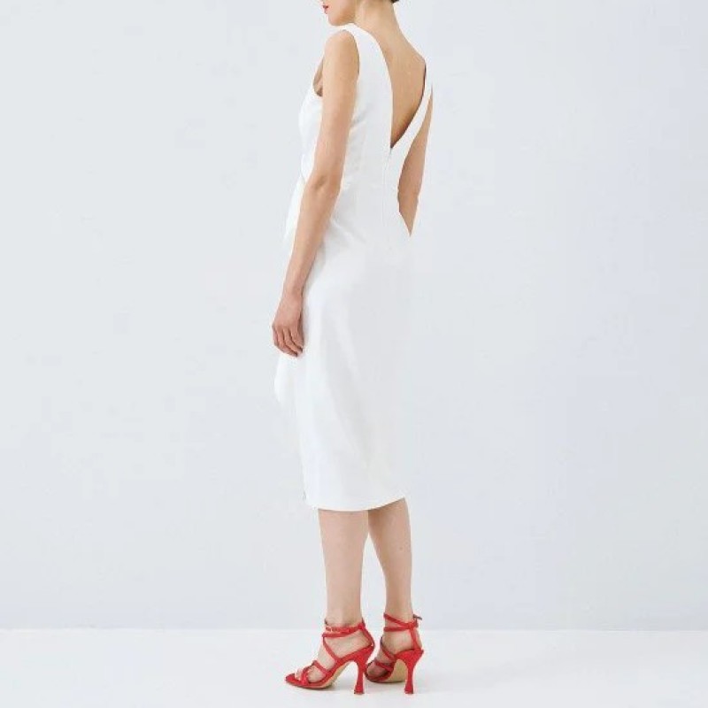 Φόρεμα μίντι με άνοιγμα White Access