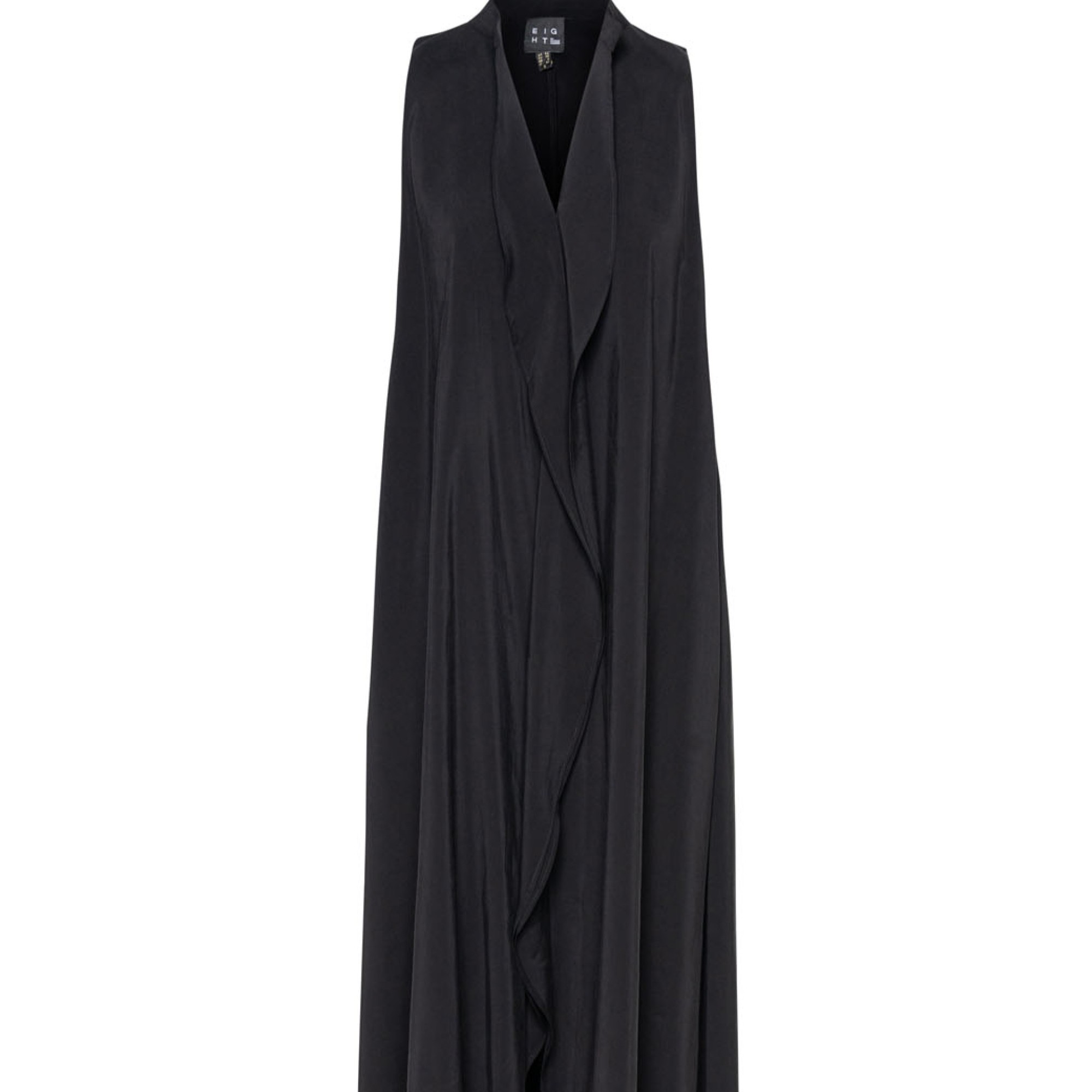 Φόρεμα αμάνικο μάξι με βολάν Black Access