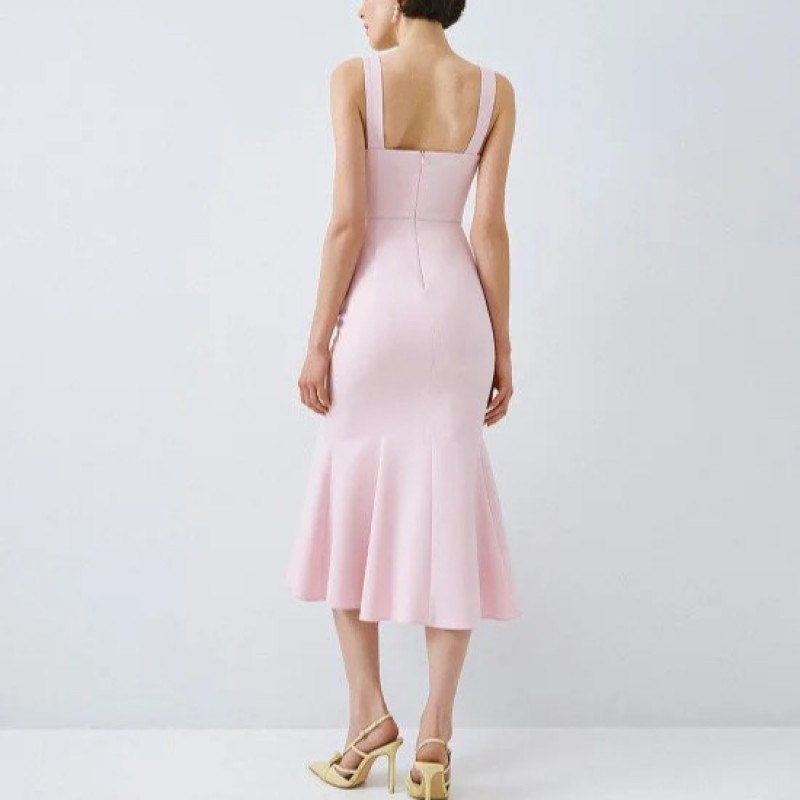 Φόρεμα μίντι γκοντέ Pink Access