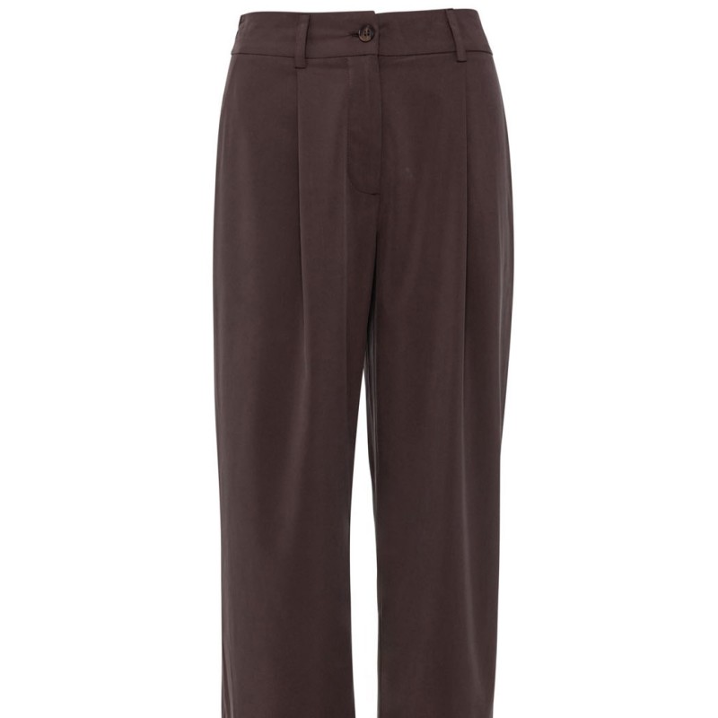 Παντελόνι κοντό με ρεβέρ και πιέτες Brown Access