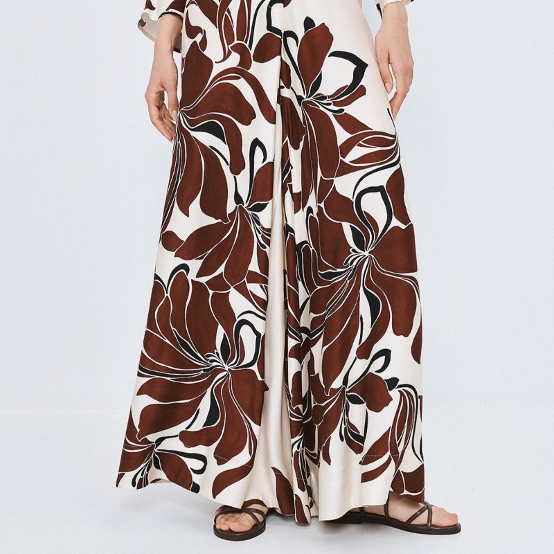 Παντελόνα ψηλόμεση με τύπωμα Brown Access