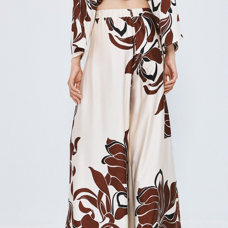 Παντελόνα ψηλόμεση με τύπωμα Brown Access