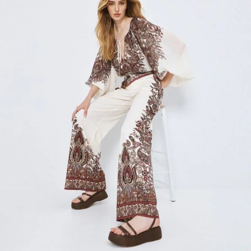 Παντελόνα ψηλόμεση εμπριμε Brown Access