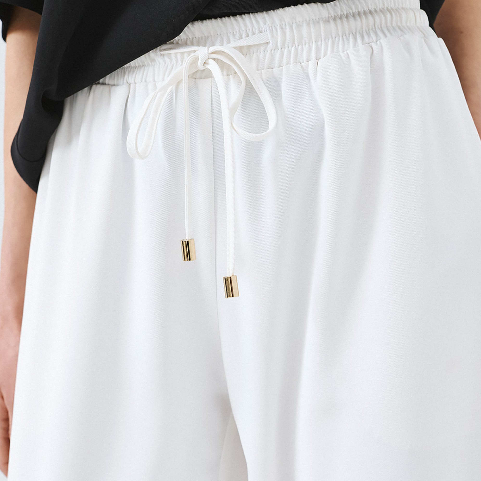 Παντελόνι με λάστιχο και ρεβέρ White Access