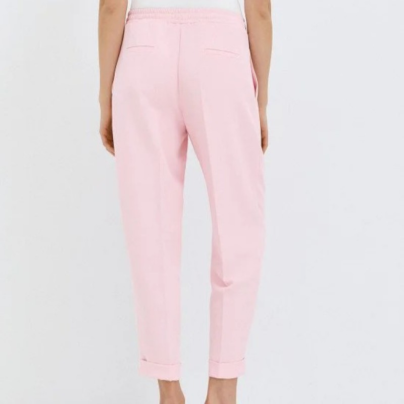 Παντελόνι με λάστιχο και ρεβέρ Pink Access