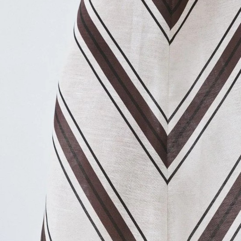 Φούστα μάξι ριγέ Brown Access