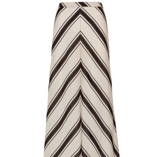 Φούστα μάξι ριγέ Brown Access