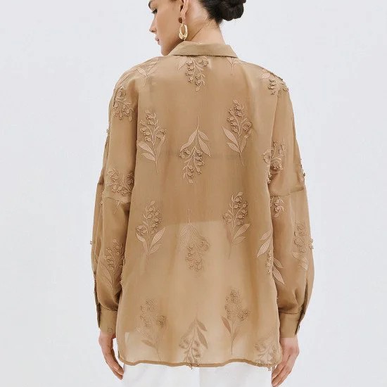 Embroidered shirt Beige Access