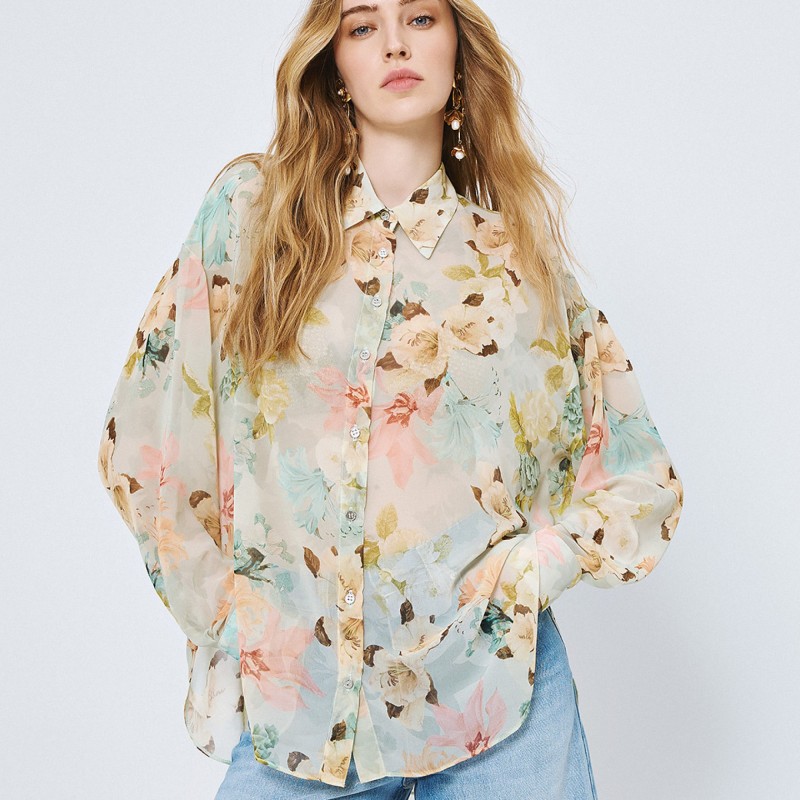 Πουκάμισο φλοράλ με μακρύ μανίκι Mint Access