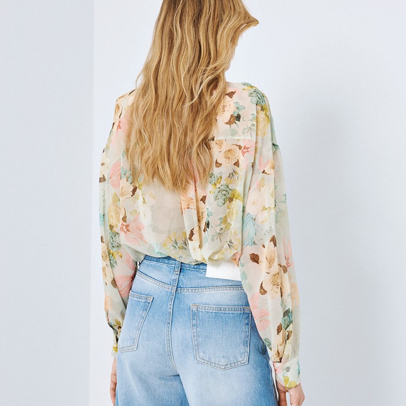 Πουκάμισο φλοράλ με μακρύ μανίκι Mint Access