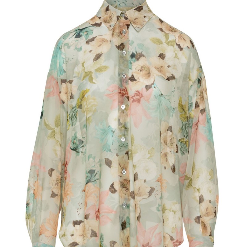 Πουκάμισο φλοράλ με μακρύ μανίκι Mint Access