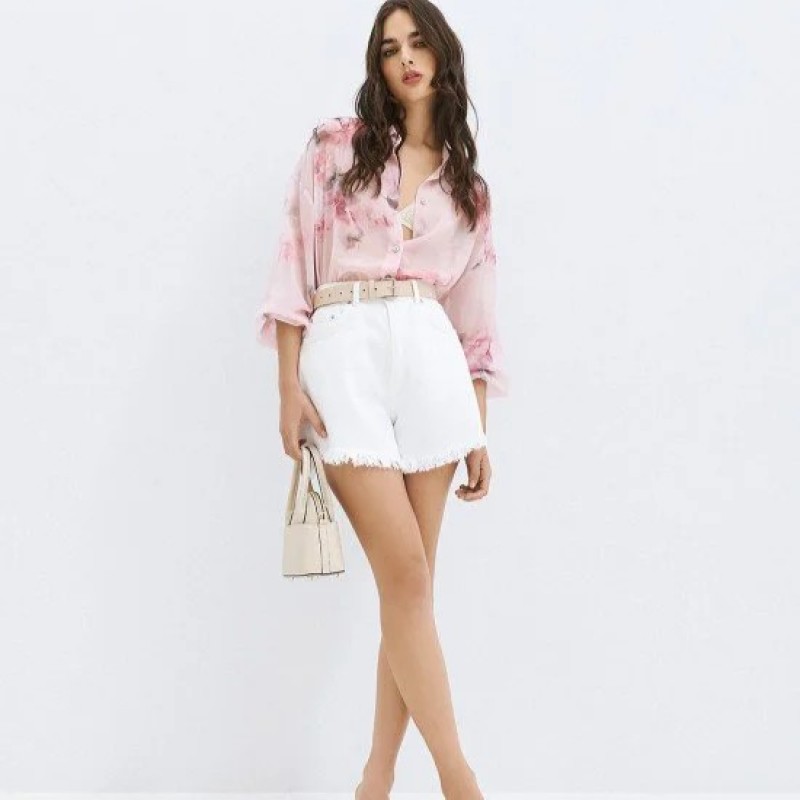 Πουκάμισο φλοράλ με μακρύ μανίκι Pink Access