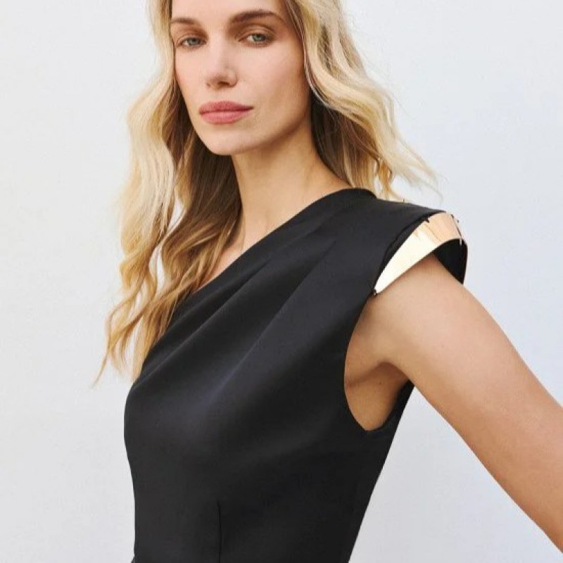 Τοπ peplum με έναν ώμο Black Access