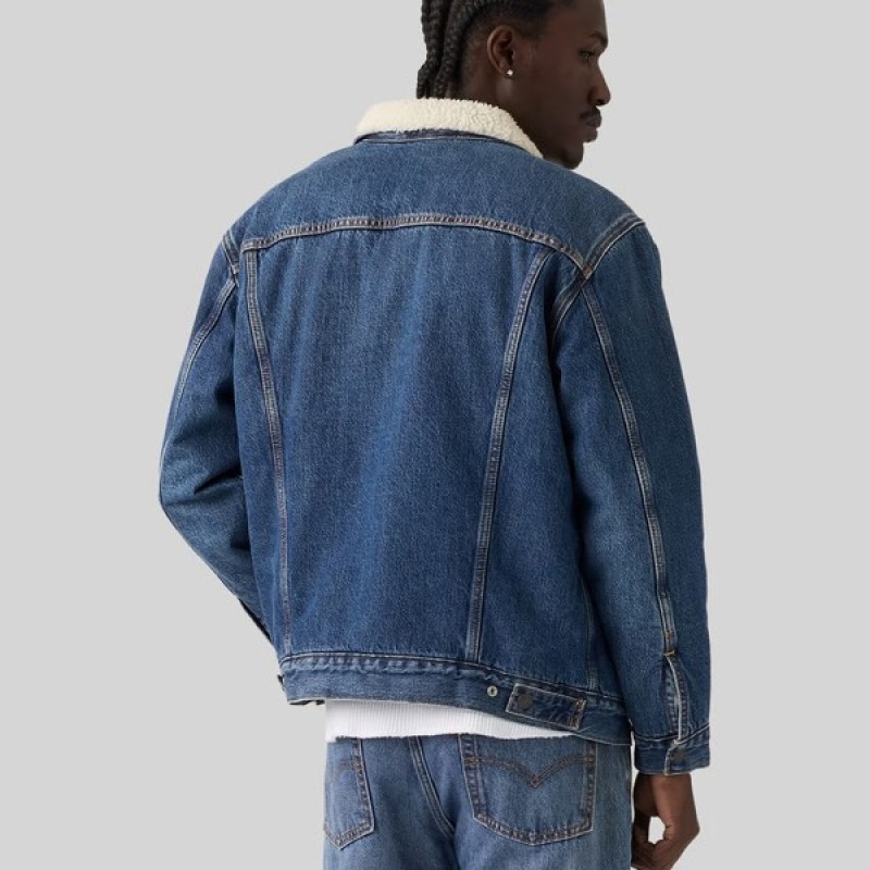 Μπουφάν τζίν με γούνα relaxed sherpa trkr ingigo Blue Levi's