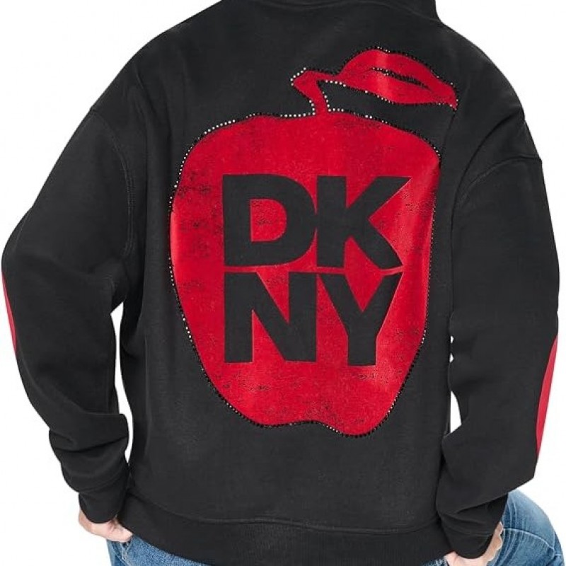 Φούτερ με κουκούλα oversized big apple Black DKNY