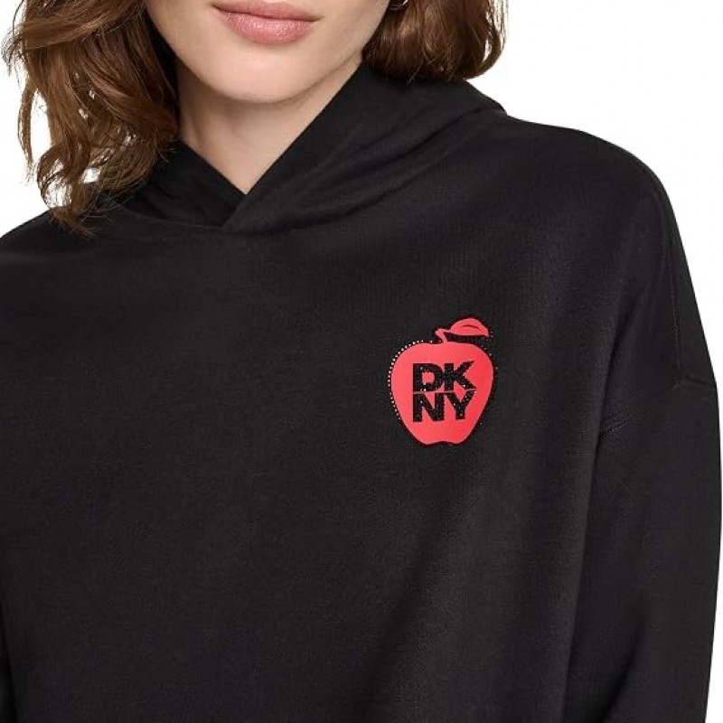 Φούτερ με κουκούλα oversized big apple Black DKNY