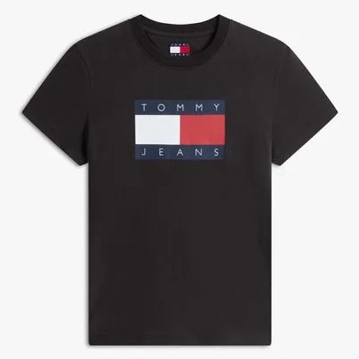 Μπλούζα με κοντό μανίκι TJW flag ss Black Tommy jeans