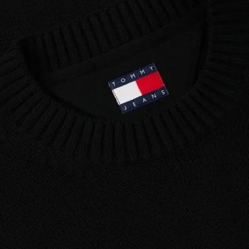 Πουλόβερ πλεκτό TJM Reg flag cnck Black Tommy jeans