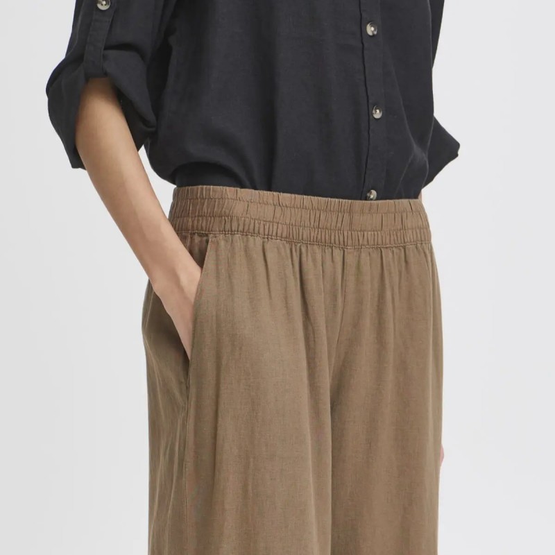 Παντελόνι κρόπ wide leg Byfalakka Brown B.Young