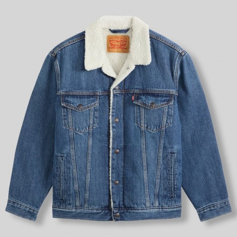 Μπουφάν τζίν με γούνα relaxed sherpa trkr ingigo Blue Levi's