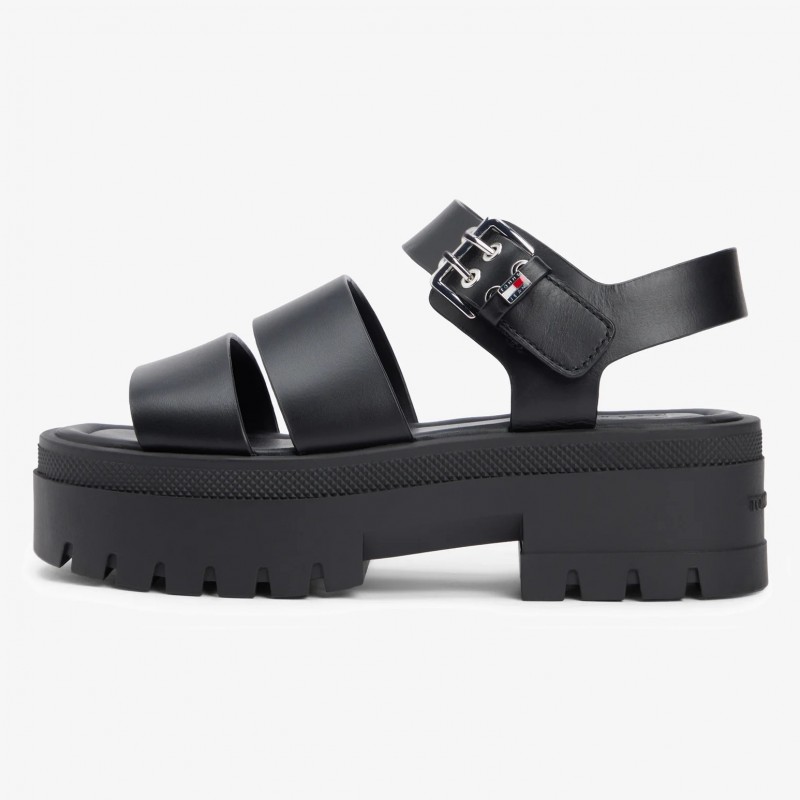 Σανδάλια TJW straps leather Max Black Tommy jeans