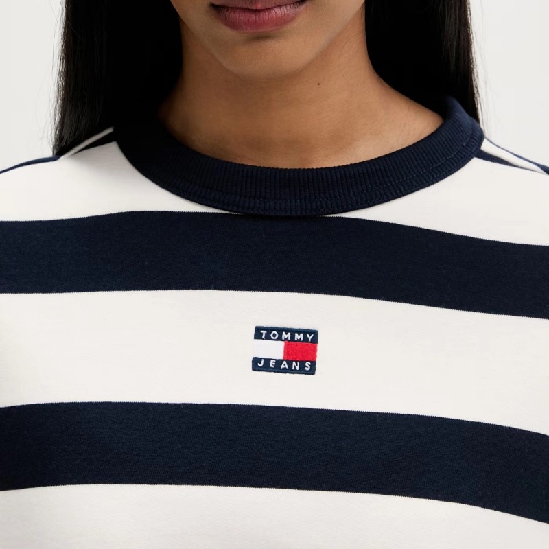 Μπλούζα πλεκτή με ρίγες rlx badge Blue Tommy jeans