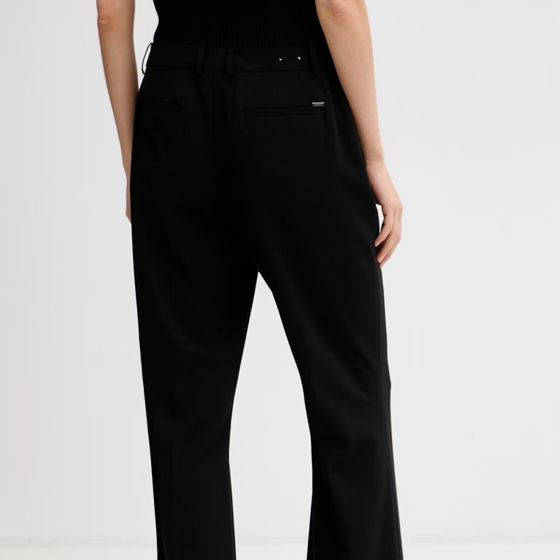 Παντελόνι με φαρδιά μπατζάκια Black DKNY