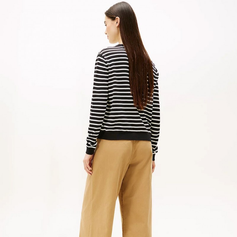 Πουλόβερ με ρίγες TJW essential crew Black Tommy jeans