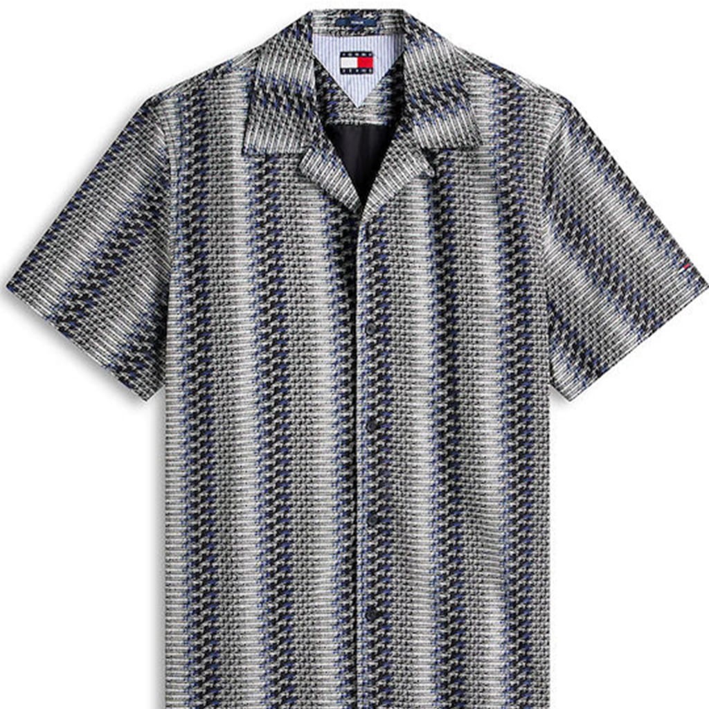 Πουκάμισο με κοντό μανίκι TJM AOP CAMP Black Tommy jeans