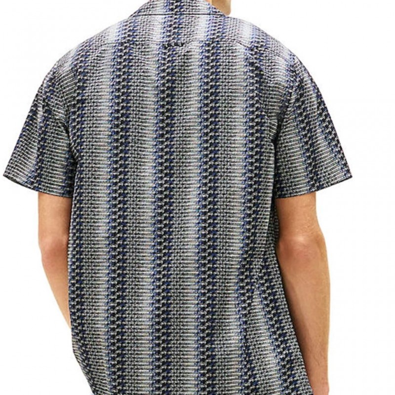 Πουκάμισο με κοντό μανίκι TJM AOP CAMP Black Tommy jeans