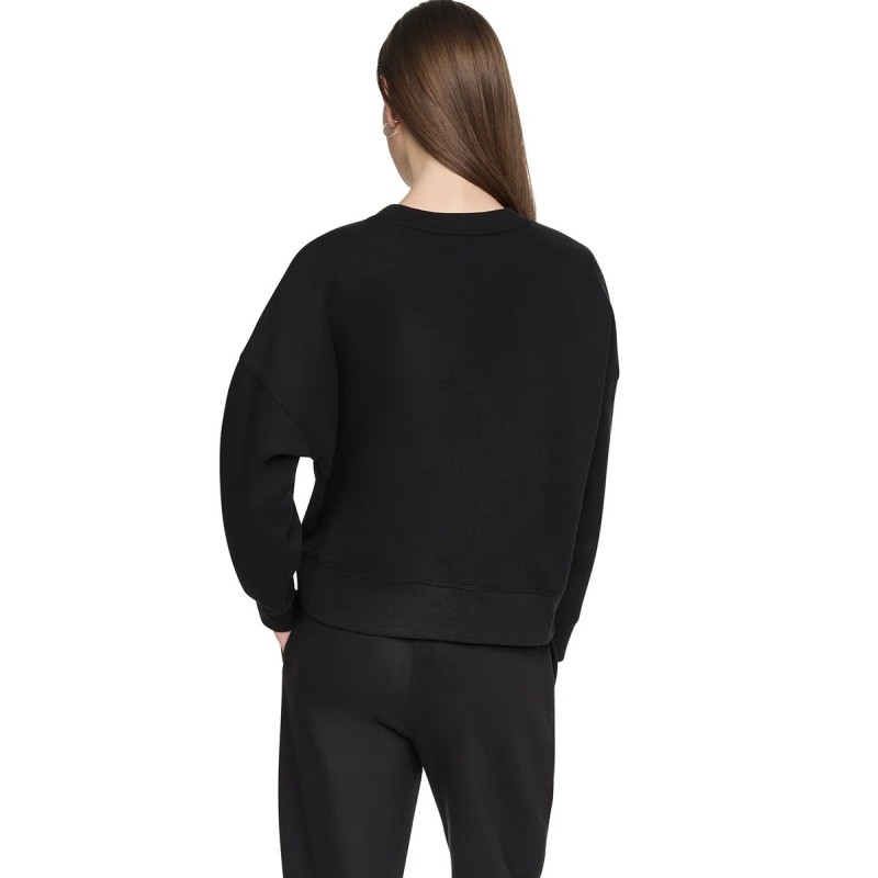 Φούτερ flocked varsity logo Black DKNY