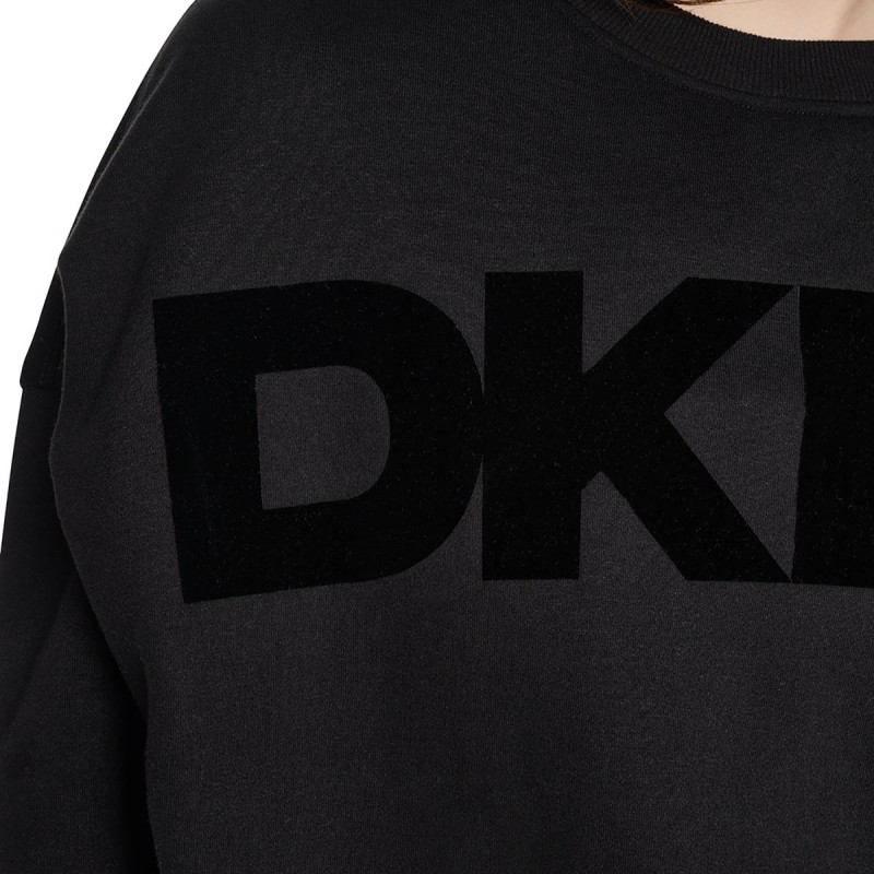 Φούτερ flocked varsity logo Black DKNY