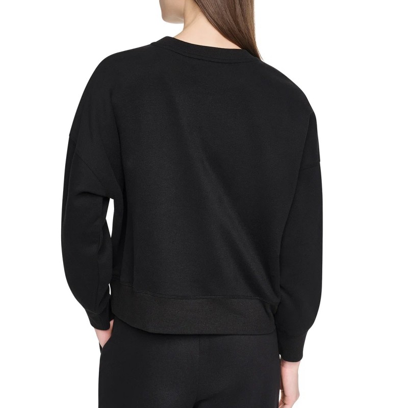 Φούτερ flocked varsity logo Black DKNY