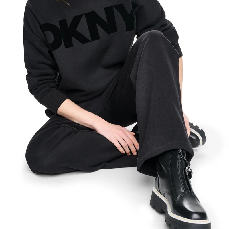Παντελόνι φόρμας  high rise flocked logo Black DKNY
