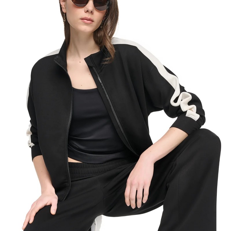 Ζακέτα με φερμουάρ side stripe Black DKNY