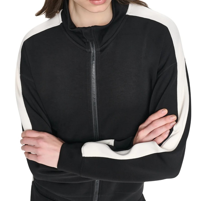 Ζακέτα με φερμουάρ side stripe Black DKNY